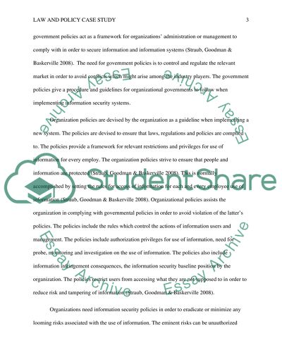 Law and Policy Case Study