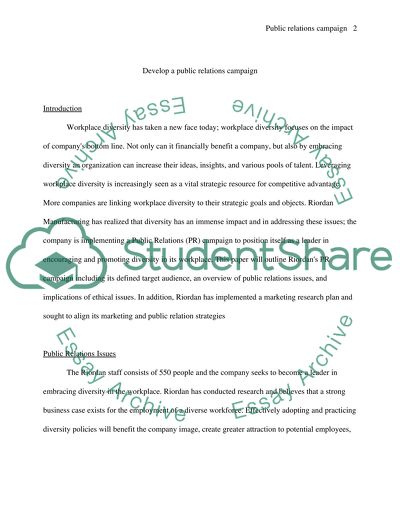Develop a Public Relations Campaign