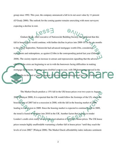 A Downturn in the UK House Prices