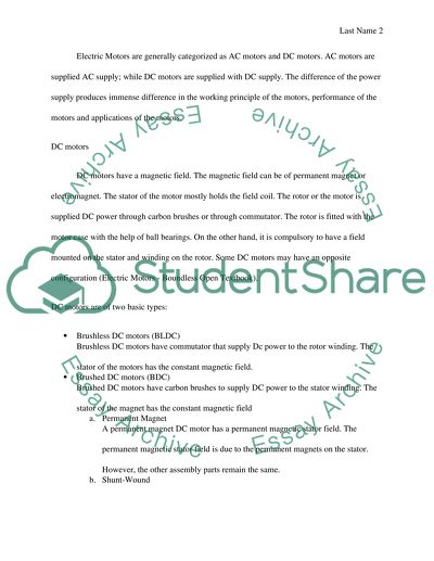 Electric motor experiment explanation image