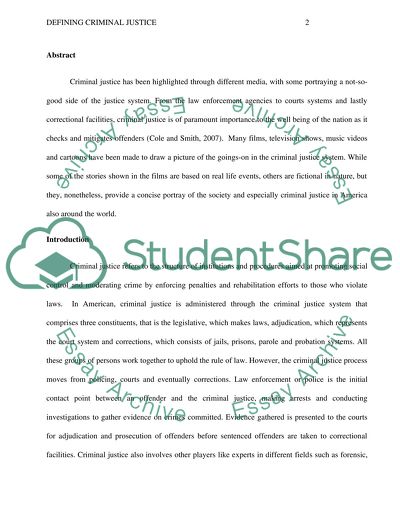 Defining Criminal Justice