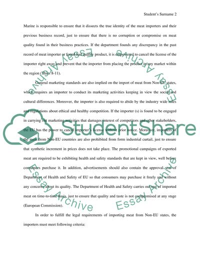 Prohibited and restricted imports on meat to EU