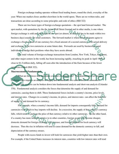 Exchange Rate Movements