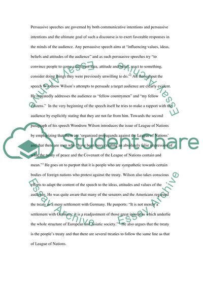 Woodrow Wilsons speech Final Address in Support of the League of Nations