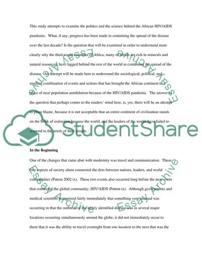 The Human Immunodeficit Virus Crisis in Africa