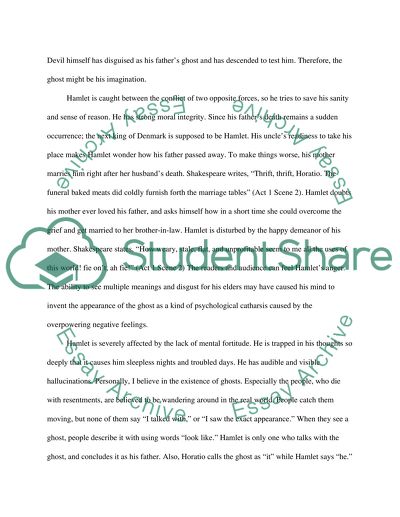 Discussing the Hamlet by William Shakespeare