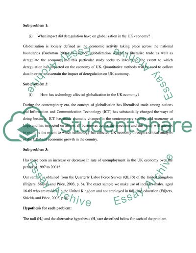 The Economic and Financial implication of Globalization on the UK Economy