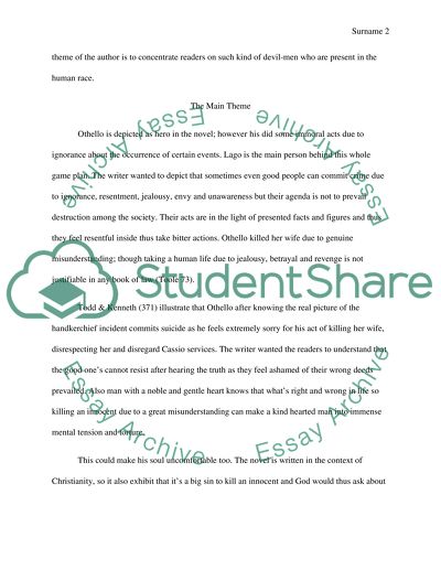 Shakespeares Othello theme and characterization