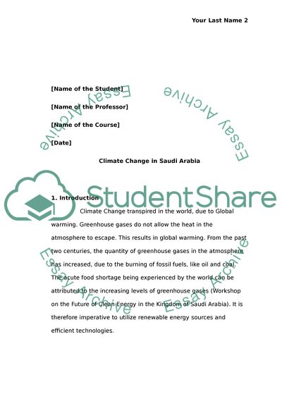 Climate Change in Saudi Arabia