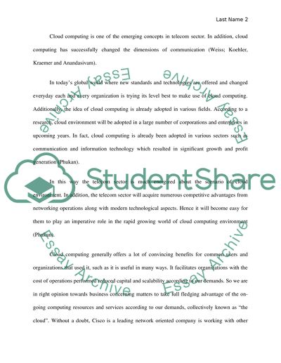 Advancements in Communications The Use of Cloud Computing