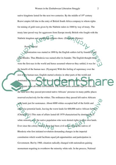 Women in the Zimbabwean Liberation Struggle