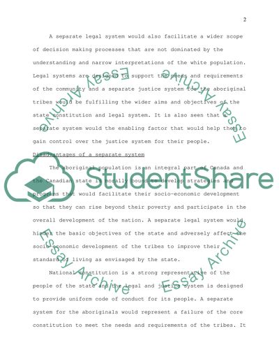 Separate Systems for Aboriginal people in Canada