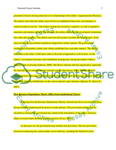 Significance of National Cancer Institute