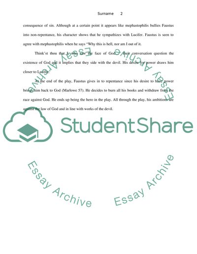 Doctor faustus essay questions