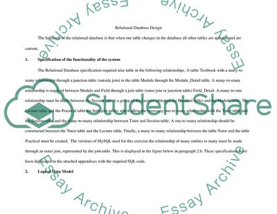 Ralational Database Design