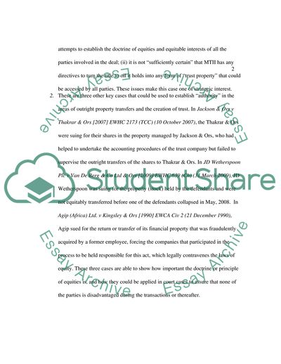 Equity and Transfer of Property