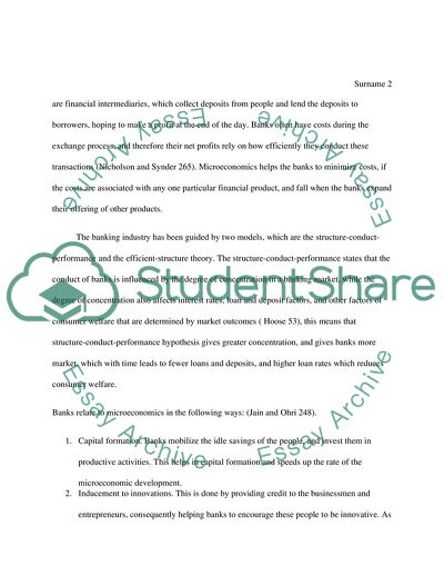 How microeconomics relates to the banking industry