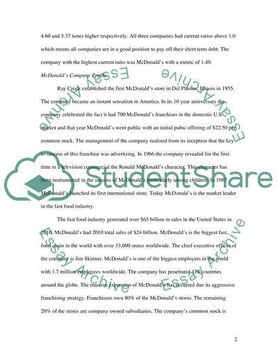 Financial Statement Analysis Professional Challenge: McDonalds