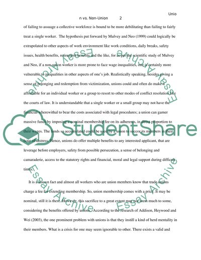 Union versus non-union