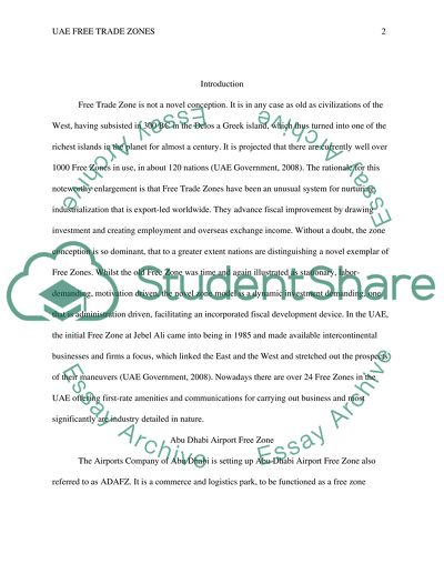 The UAE Free Trade Zones