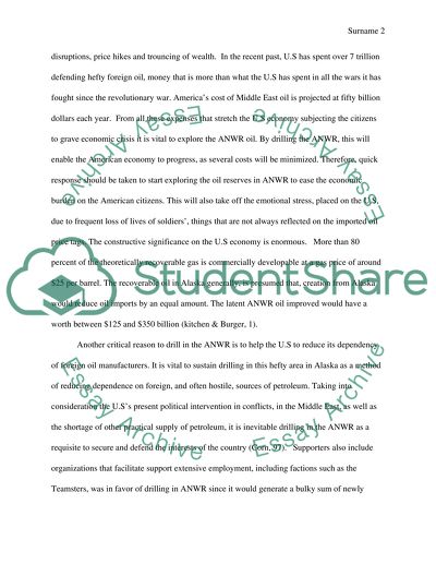 Drilling at the Alaskan National Wildlife Reserve