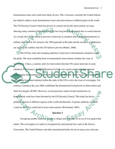 International Law and Humanitarian Issues