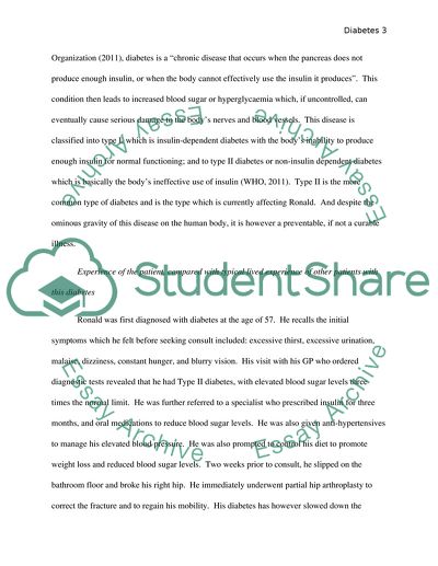 Chronic Condition: Experiencing Diabetes