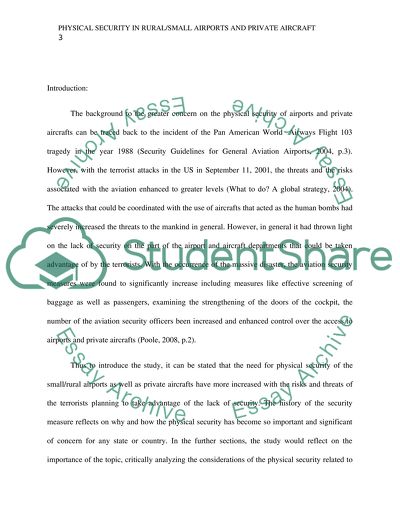 Physical Security in Rural Airports and Private Aircraft