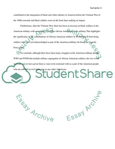 African American Soldiers during the Wars of the Late 19th and 20th Century