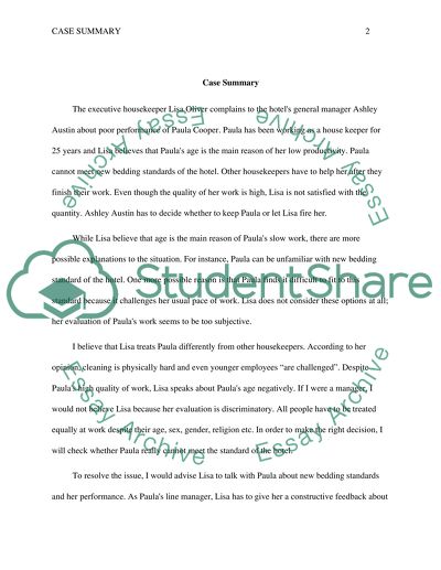 Analysis of Case about Poor Performance of Paula Cooper