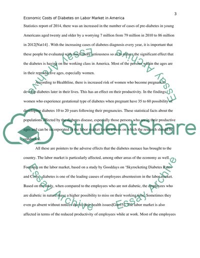 Economic Costs of Diabetes on the Labor Market in America