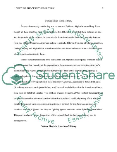 Culture Shock in the Military