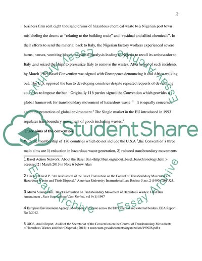 The Contribution Made by UN Convention on the Trans-Boundary Movement of Hazardous Waste