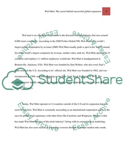 Business and the Global Economy: Why Is Wal-Mart Successful