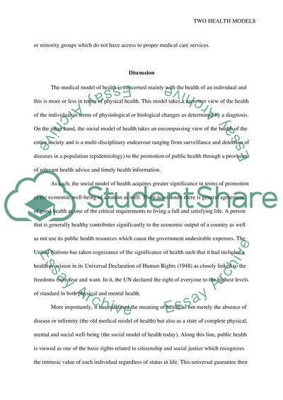 The Medical Model of Health