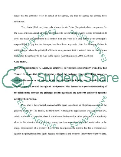 Agency Law and Contract Information