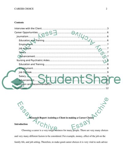 Helping in Career Choice