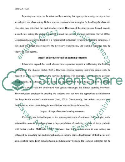 Class Size Does Not Affect Learning Outcomes