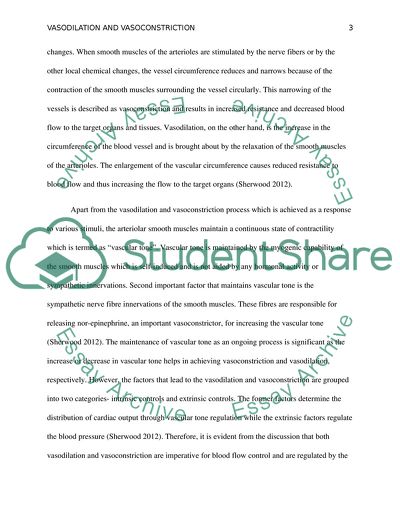 Vasodilation and Vasoconstriction