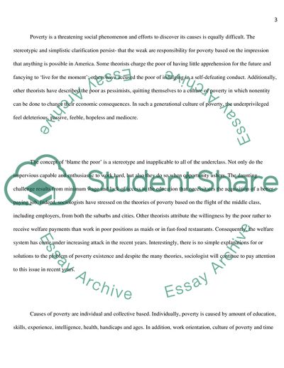 Poverty in America: Trends and New Patterns