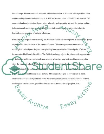 How has your understanding of ethnocentrism shaped your understanding of the field of Sociology