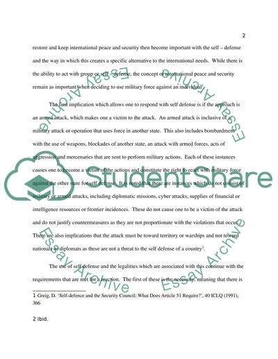 Legalities of Military Force