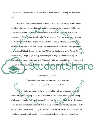 The Political and Psychological Impact of Travel in Shakespeares The Tempest