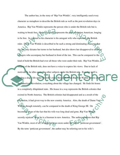 Rip Van Winkle Washington Irving