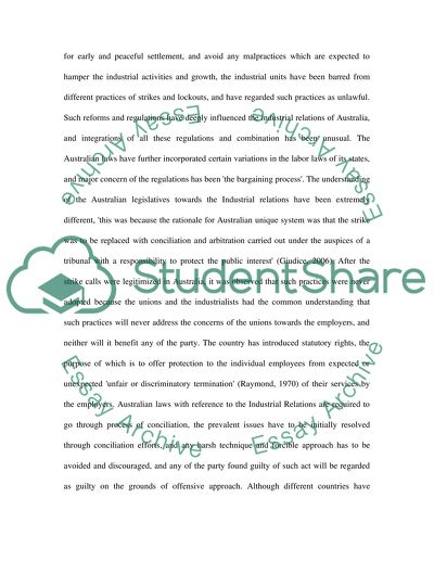 Industrial Relations in Australia