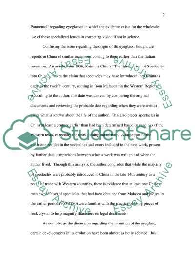 The history of eyeglasses