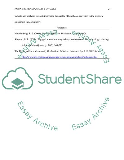 Quality of Care, HealthDatagov