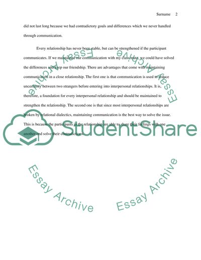 Interpersonal Relationship