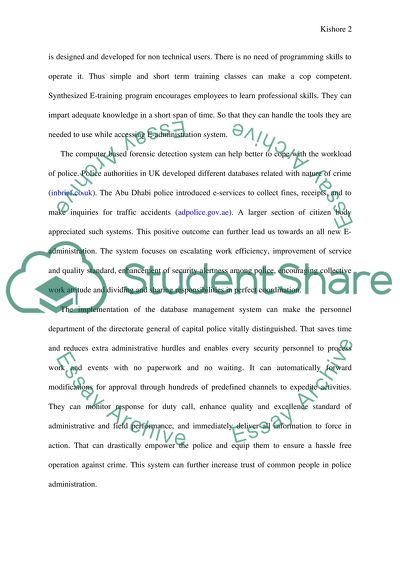 Action Plan for E-administration in Abu Dhabi Police