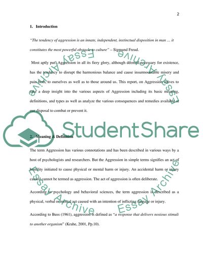 Aggression or Understanding Self